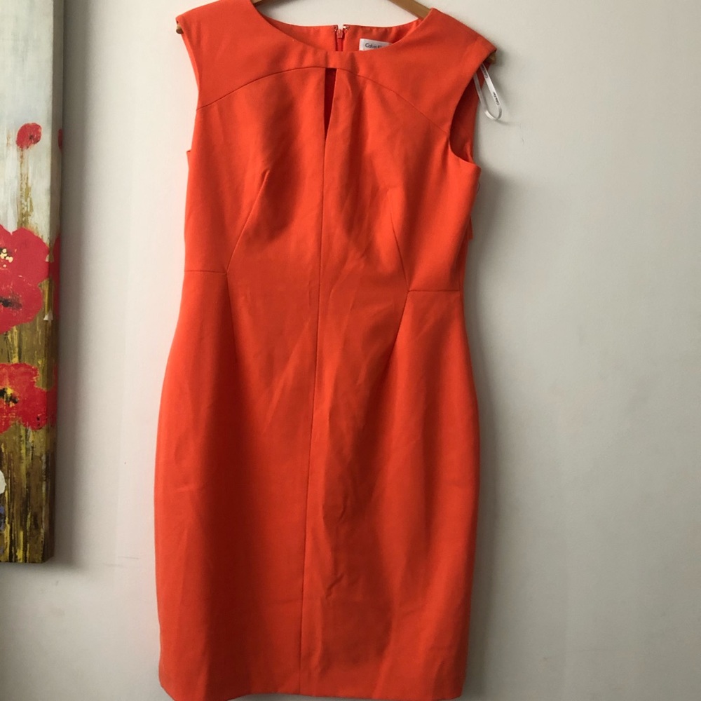 Calvin Klein orange business dress size 10
